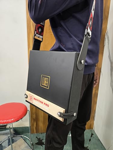 Image of Cajon Cube 12 Pro Traveller Cajon With External Snare Tap For Kids,Adults & Professional Musicians Super Sound Quality Made With American Birch Wood (BLACK)