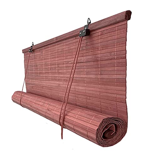 The Secret Home   Persiana Enrollable de Bambú   Cortina con Elevador   Largo. 150 cm y Extensible hasta 200 cm de Alto   Decoración para Ventanas o Puertas   Ideal para Casas de Campo