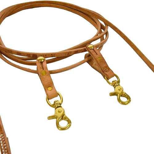 AJ Tack Harness Leather Draw Reins - 3/8in x 15ft