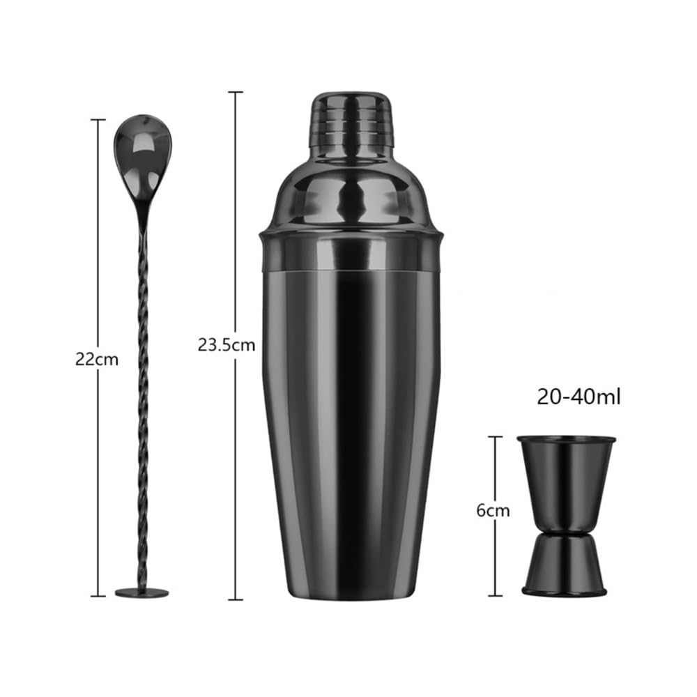 Cocktailshaker 750 ml Cocktail-Shaker-Set aus Edelstahl – 3-teiliger Barmixer mit auslaufsicherem Deckel(Rose Gold)