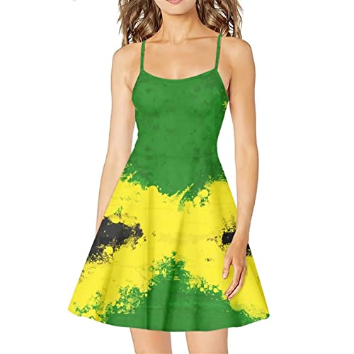 Image of Biyejit Women Casual Loose Dress Strap Long Summer Beach Swing Dress