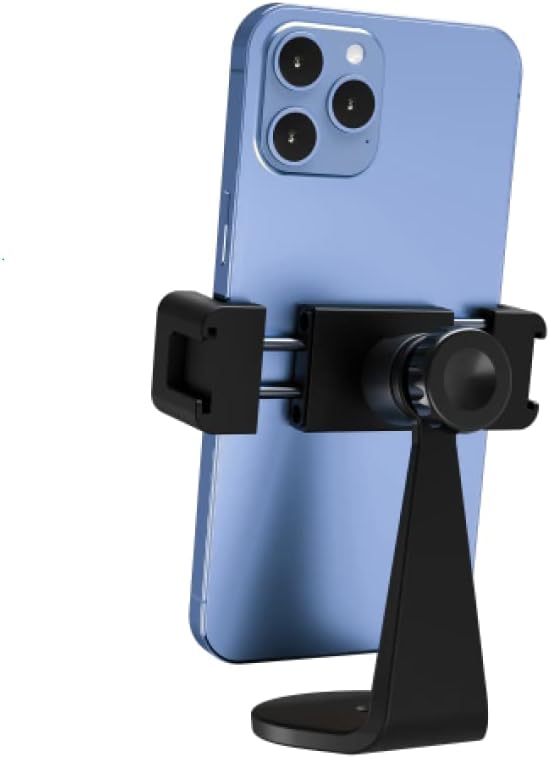 Pivo Smart Mount Adjustable 360° Vertical and Horizontal Smartphone Aluminum Holder Stand with Universal Clamp Adapter ¼ inch Thread for Tripods