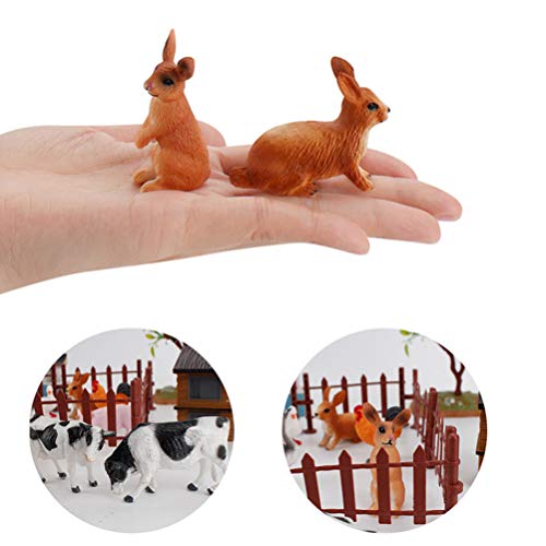 Balacoo 28 Stücke Bauernhof Tiere Figuren Mini Landschaft Dekoration DIY Mini Tiere Modellierung Spielzeug Simulation… – Bild 4