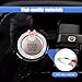 Bling Diamond Car Engine Start Stop Button Decoration Ring - Bling Ring Emblem Car Push to Start Button Cover with Cute Bow - Crystal Rhinestone Key Ignition Knob Starter Sticker for Women (White)