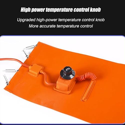 Genérico Calentador eléctrico Industrial de bidones con Cinta calefactora de Silicona para bidones de Aceite, Cubos, anticongelante, protección Ajustable, Calentador Industrial de Caucho de Silicona