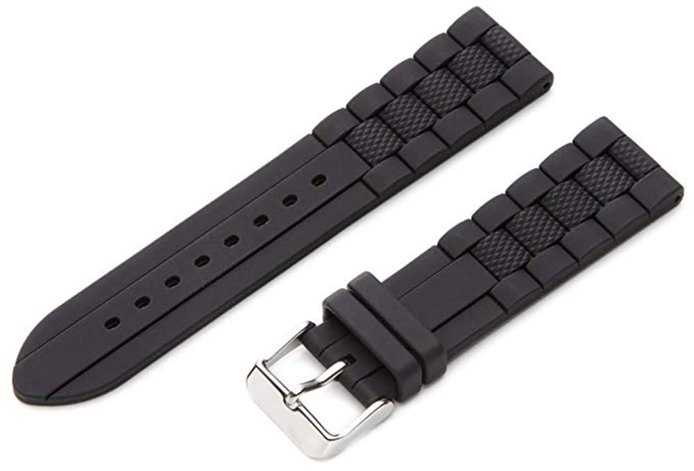 Ewatchaccessories 24mm Silicone Rubber Watch Band Strap Fits TI BRIDGE ADMIRALS DIVER Black Silver Buckle (B09S5SK3H1) Amazon Price History, Amazon Price Tracker