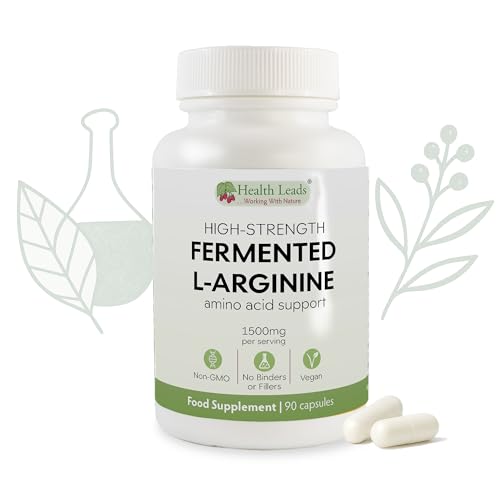 Fermented L-Arginine 1,500 Milligrams | High Strength Amino Acid | 90 Vegan Capsules | Naturally Derived | Non-GMO | Made in the UK