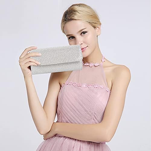 Evening Bag Clutch Purses for Women,iSbaby Ladies Sparkling Glitter Party Handbag Wedding Bag with Chain