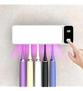 SARMOCARE Toothbrush Holders Cleaner with Fan Drying 2 Timing Function and 5 Toothbrush Slots, To...