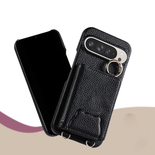 Image of MILLION CASES Back Cover Case for Google Pixel 9 Shockproof Protective Elegance Crossbody Leather Wallet Case for Men & Boys(Black)