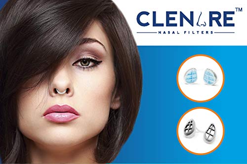 Image of Clenare Washable and Reusable Invisible Pre-installed Pollution Filter Body Nose Mask (Small Round) - 1 Filter Body + 5 Replacement Filters Combo Pack