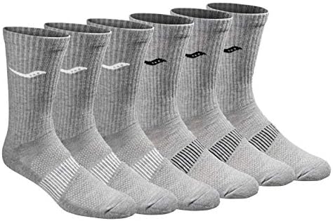 Saucony mens Rundry Mesh Ventilating Comfort Fit Performance Crew Socks, Available in L-xl (3, 6, 12 Pairs) Running Socks