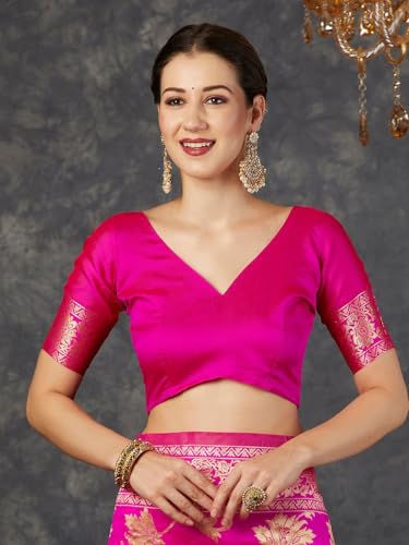 Image of Women's Banarasi Saree Pure Kanjivaram Silk Saree Soft Design Wear Pattu Sarees Cotton With Blouse Piece Kanchipuram for Wedding new ladies sadi