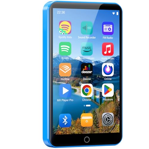 Fanvace Fanvace Android MP3 Players with Bluetooth WiFi MP3 & MP4 Players with 4 Touchscreen and Speaker Spotify MP3 Music Player with Audible Amazon Music Play Store (16GB Blue)
