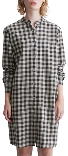 Marc O'Polo Denim Damen Hemdblusenkleid aus Bio-Baumwolle kariert, Grau (Medium Grey Multi 01), S