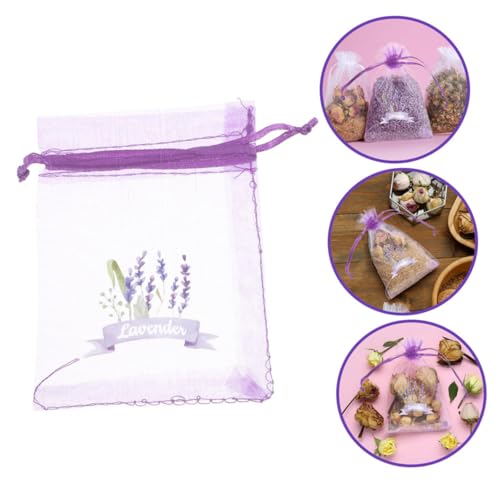 Luxshiny 20 unidades bolsas de lavanda con cordón miniatura 7