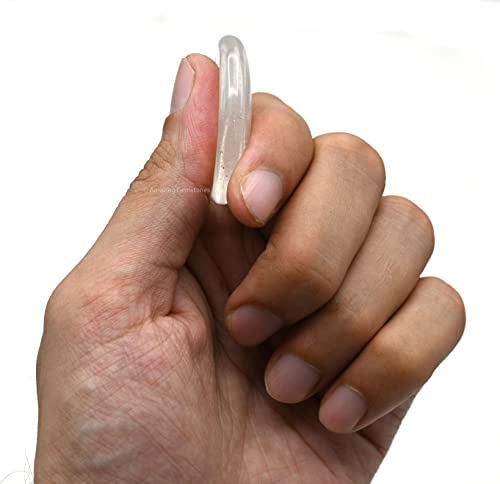 Image of Amazing Gemstone Set of 4 Thumb Worry Rubbing Stone for Anxiety Healing ~ Amethyst, Rose Quartz, Tigers Eye, Black Tourmaline Oval Cabochon Stone ~ Easy to Carry Natural Crystal Pocket Palm Stone