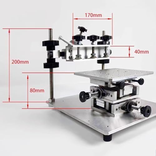 Mesa de impresión de pasta de soldadura de malla de acero, estación de impresión de pantalla de 150 mm con diseño ajustable y espacio de agujeros de 15 mm para electrónica DIY y reparación