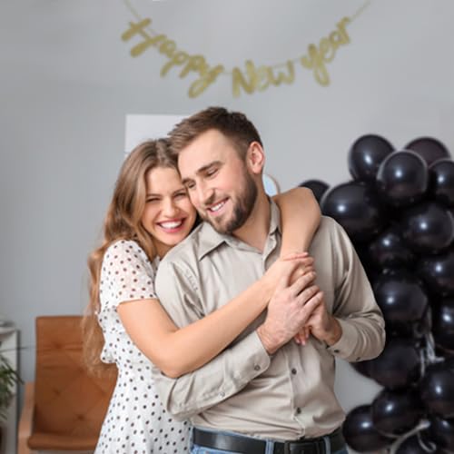 Image of Black Balloons 110Pcs, 5 Inch Small Black Latex Party Balloons, Mini Thick Black Birthday Balloons for Wedding Baby Shower Decorations.