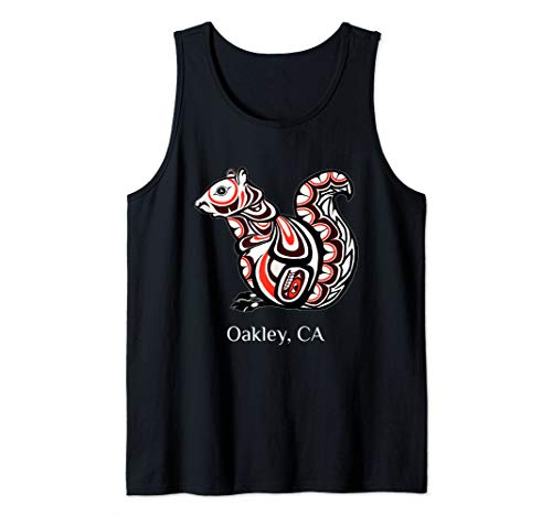 Tribal Squirrel California Oakley PNW Native American Tank Top