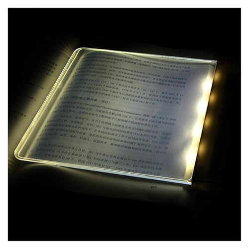 KYOFIS Flat Book Light, Glass Plate Night Light Adjustable Brightness Portable Reading Night Light Book Lights for Home Bedroom Dormitory (Size : Natural Light)