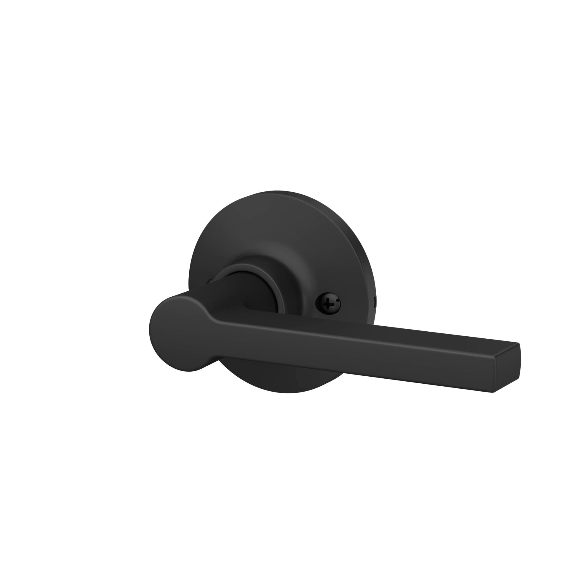 Lock Scout Straight Lever with Round Trim Dummy Door Handle, Matte Black Finish - Image 4