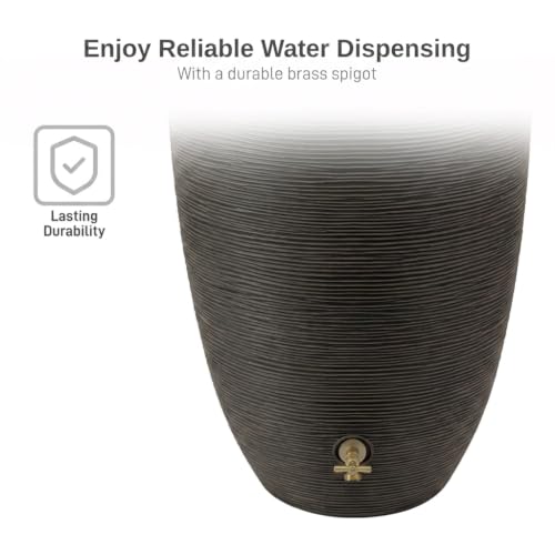 Image of RTS Home Accents 50-Gallon Newport Rain Barrel, Bronze Color