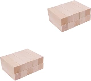 TEHAUX 20 Peças Bloco De Madeira Placa De Basswood Para Talhar Grandes Blocos De Escultura Em Madeira Artesanato Cavilhas Quadradas Blocos De Construção De Madeira Boleto Pino Bastão