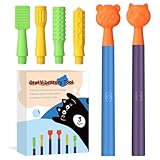 Oral Motor Stimulation kit with 6 Soft Textured Interchangeable Heads,Support for Speech and Feeding,Enhancing Muscle Strength and Coordination, Improve Phonation,Calm Sensory Needs