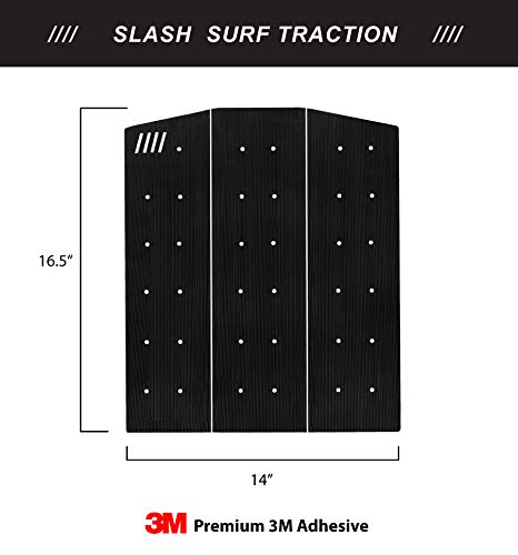Slash Surfboard Traction Pad • 3 Piece Front Grip • Surfboard, Skimboard, Longboard Deck • Maximum Grip Stomp Pad • 3M Adhesive • Fits Surf, Skim Board, Long Deck, Wakesurf, Fish Boards #TOP3