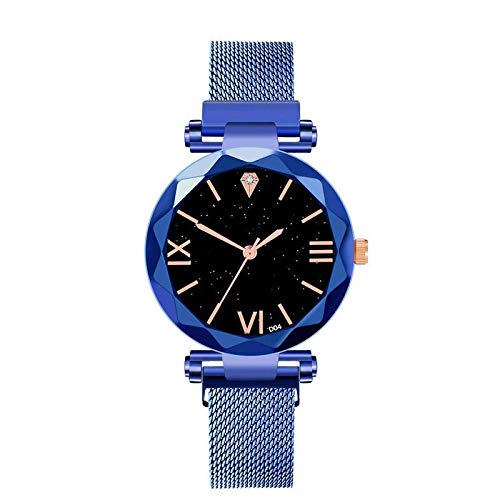 crispy Analogue Multicolour Dial Blue Magnetic Quartz Mesh Womens Bracelet Wrist Watch with Stainless Steel Buckle Belt (B0823H9GSR) Amazon Price History, Amazon Price Tracker