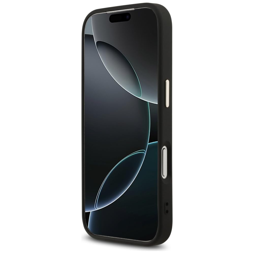 CG Mobile Guess 4G Triángulo Logo Compatible con MagSafe Funda para iPhone 17 Pro (Negro/Oro)