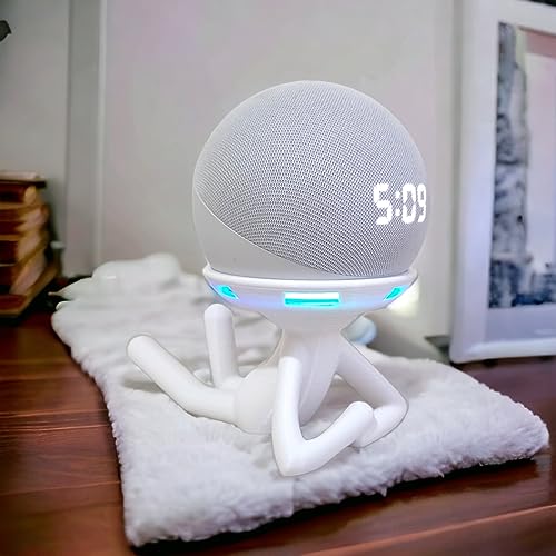 Suporte Alexa Echo Dot 4 e Echo Dot 5. Tema Robert Plant Violão, Gato, cachorro, amor, família entre