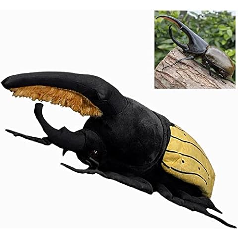 Realistic Stuffed Animal Dynastes Hercules Beetle Plush Toy Simulation Animal Toy Super Soft Cartoon Plushies Anime Figure Toy Birthday Gift Kids' Plush Toy Pillows Room Decor HerculesBeetle Cover