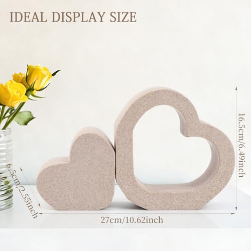 Conjunto de 2 Estatuas de Corazón de Resina miniatura 2