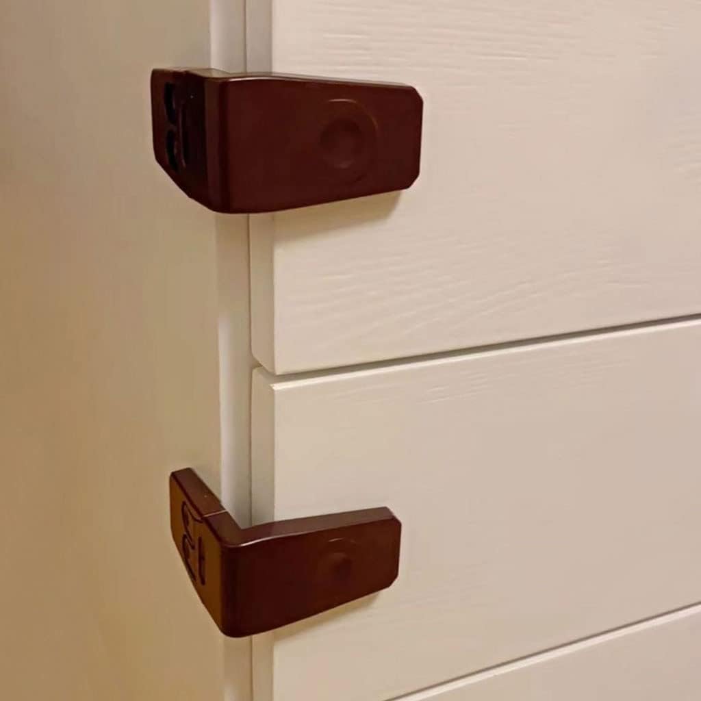 BabyGo Child Proof L Shape Lock for Drawers with Self-Adhesive Tape Baby Protection Safety Lock(Pack of 2)(Multicolor) 4