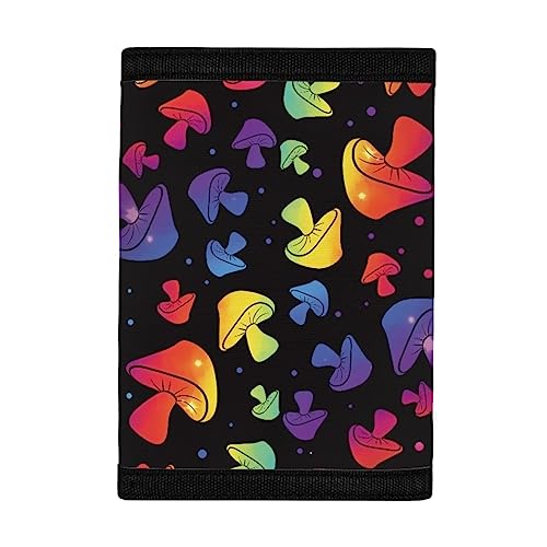 GIFTPUZZ Kids Coin Pouch Wallets for Girls Teen Children Trifold Wallet Toddler Wallet with Coin Pocket and Card Holders Holiday Birthday Gifts (Rainbow Mushroom)2