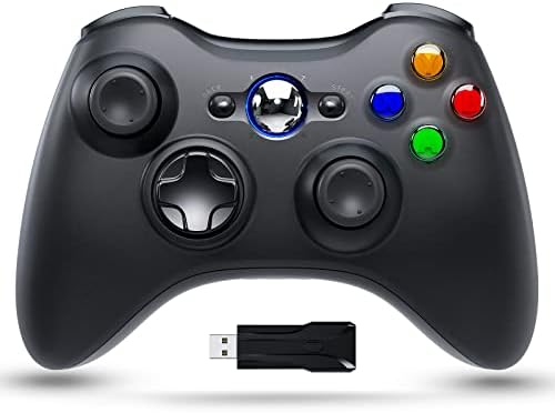 Bonacell Wireless Controller For Xbox 360 PC controller With 2.4Ghz USB Adapter Ergonomic Design And Dual Vibration Gaming controller For Xbox 360/Slim/Pc Windows 7/8/10