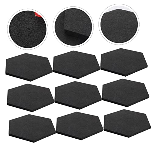 12 paneles acústicos de absorción de sonido para pared, tableros aislantes de poliéster negros miniatura 5