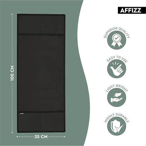 Image of Microwave Cover Top - Waterproof Dustproof Polyester Oven Cover for Kitchen with 4 Side Pockets, Modern Design, Black (100 x 35 cm)