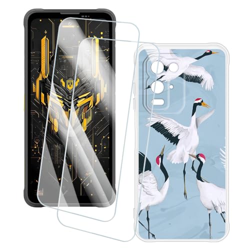 OAGELIM 2�Z�b�g �X�N���[���v���e�N�^�[ + �P�[�X Blackview Fort 5 (6.78 �C���`) �Ƃ̌݊������� �A�[�e�B�X�e�B�b�N�J�X�^���v�����g�J�o�[�Ƌ����K���X�t�B���� �X�N���b�`�h�~ (��)