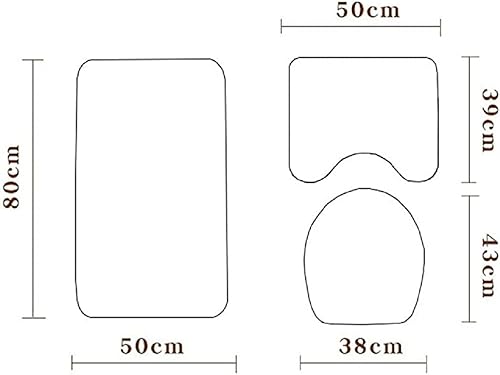 Miniatura 3 de Luxury Home Collection - Juego de 3 alfombras de baño suaves de espuma viscoelástica de color sólido en relieve de piedra antideslizante con