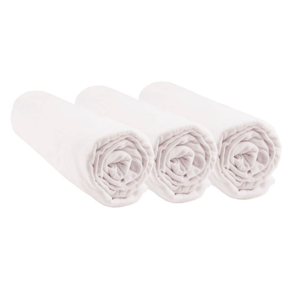 Easy Dort Set mit 3 Spannbettlaken, 60 x 120 cm, für Babybett, 2 Matratzenschoner, Größe 60 x 120 cm, 100% Bio-Baumwolle, weiß, ultraweich, atmungsaktiv, Schlaf, GOTS & Öko-Tex-Zertifiziert,