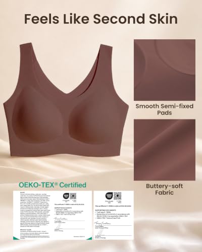 Image of Ubras Seamless Bras for Women Light Support Wireless Bralette Comfortable Soft Smooth Pull On T-Shirt Bras