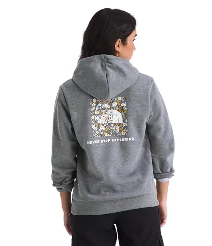 THE NORTH FACE Women's Evolution Floral Box NSE Hoodie | Sweatshirt With Hood, Adjustable Drawcord, Kangaroo Hand Pocket