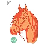 QBIX Plantilla de caballo, Plantilla de cabeza de caballo - Plantilla de 2 capas - Tamaño A3 - Plantilla de bricolaje reutilizable para niños para pintar, hornear, manualidades, pared, muebles