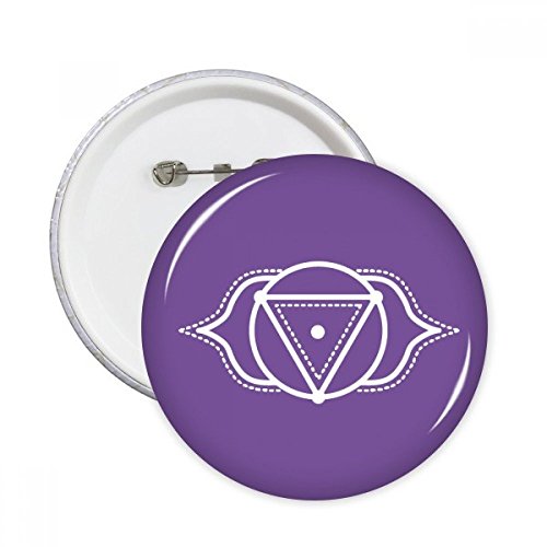 Badge rond triangle motif totem fleur DIYthinker 5pcs lot taille M