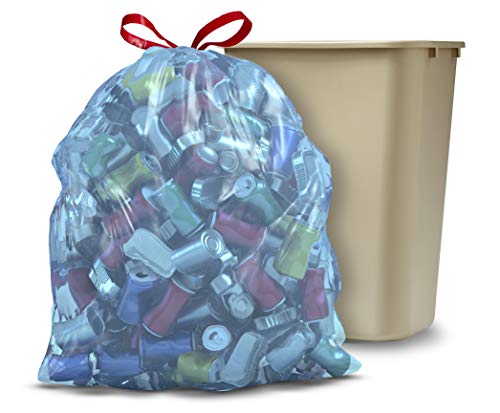 Glad Tall Kitchen Drawstring Recycling Bags - 13 Gallon Blue Trash Bag - 45 Count (Pack Of 4) (Package May Vary) #TOP4