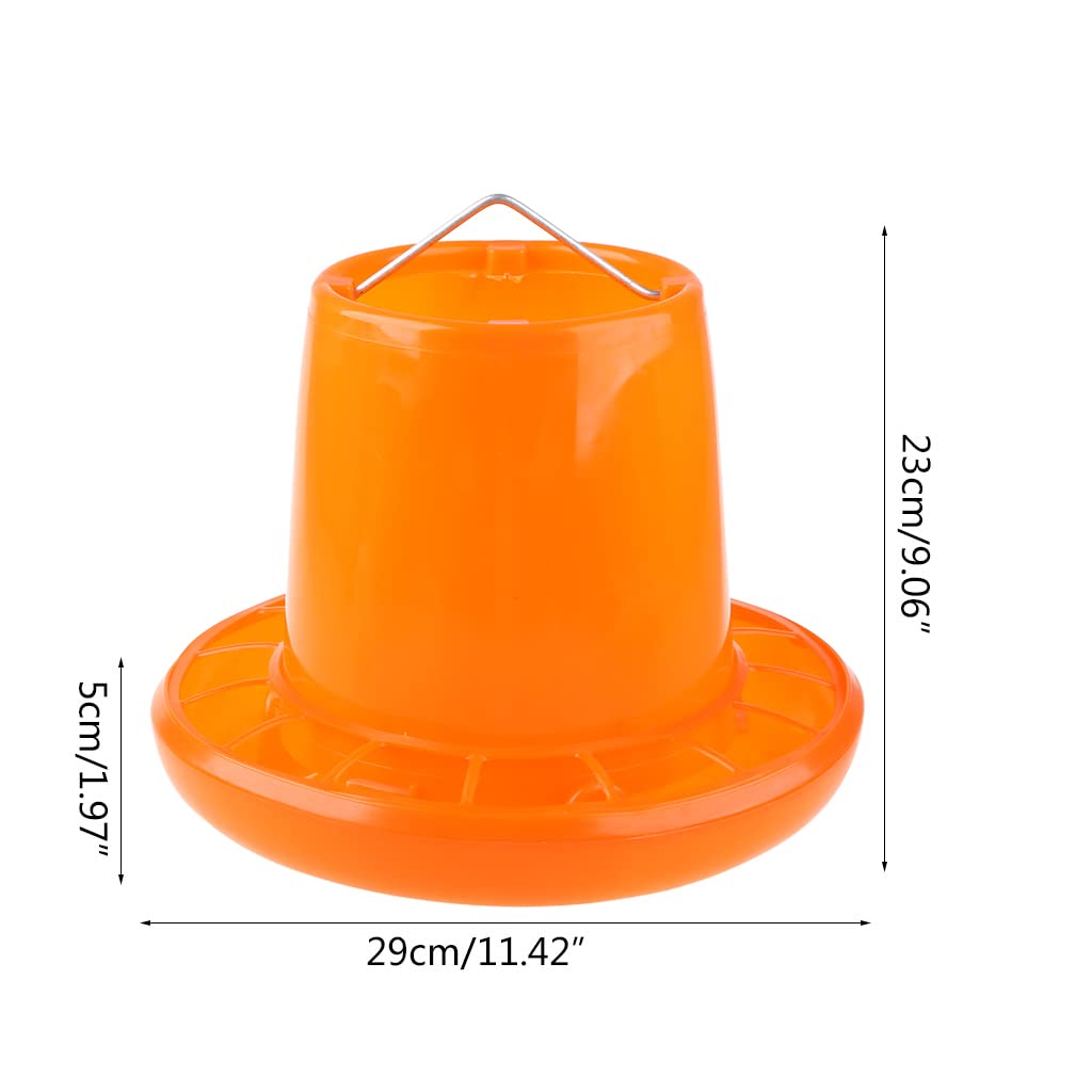 Lily Brown Chicken Feeder Bucket Poultry Hen Chick Drinker Waterer Feeder Water Dispenser for Animal Feeding Farm Home Hanging Poultry Feeder Holder No Waste