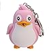 Llavero lindo animal pingüino luz LED vocal llavero colgante de teléfono móvil bolsa regalo rosa